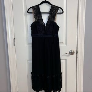 Black BCBG dress with lace shoulder straps- size 8.